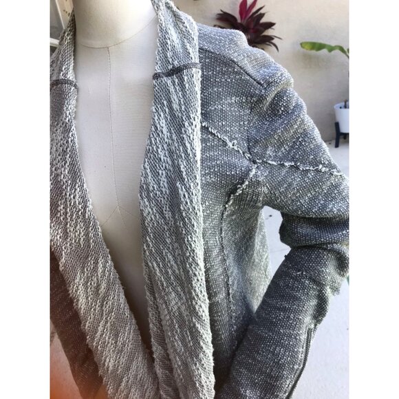 Free People In The Loop Boho Cardigan Sweater Gray Waterfall Size S - Picture 6 of 12